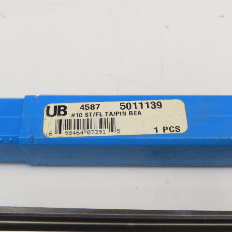 Union Butterfield #10 Straight Flute Tapered Pin Reamer 5/8 Shank 9-5/16" OAL