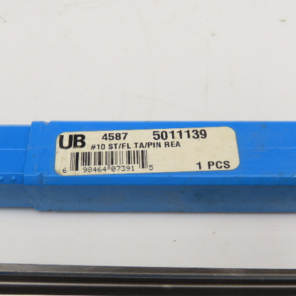 Union Butterfield #10 Straight Flute Tapered Pin Reamer 5/8 Shank 9-5/16" OAL