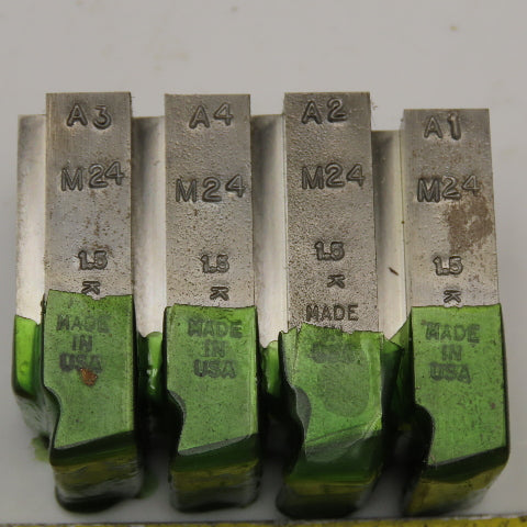 Quality Chaser Company M24 x 1.5 Regular 1-1/2KD 15 Hook Thread Chaser 45° Set/4