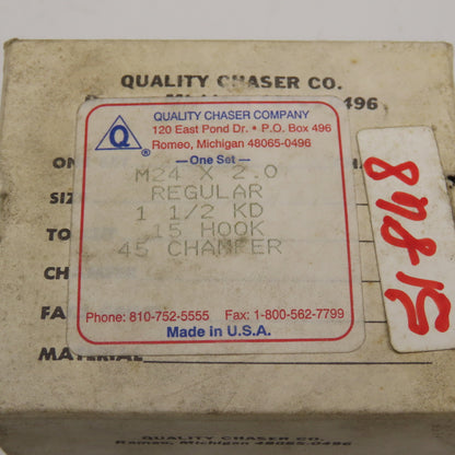 Quality Chaser Company M24 x 2.0 Regular 1-1/2KD 15 Hook Thread Chaser 45° Set/4
