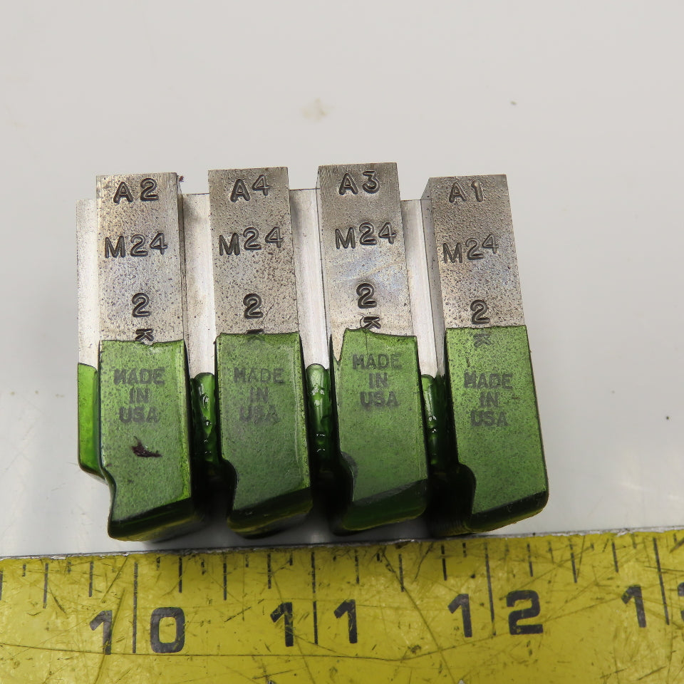 Quality Chaser Company M24 x 2.0 Regular 1-1/2KD 15 Hook Thread Chaser 45° Set/4