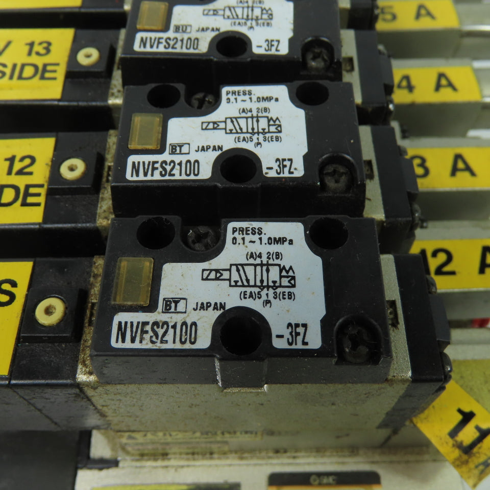 SMC NARBF2000-P 6 Slot Pneumatic Interface Regulator Manifold Bank 120PSI W/Gage