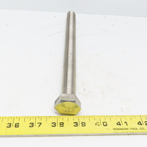 Hex Head Bolt 3/4-10 x 10" Full Thread Type 304 Stainless