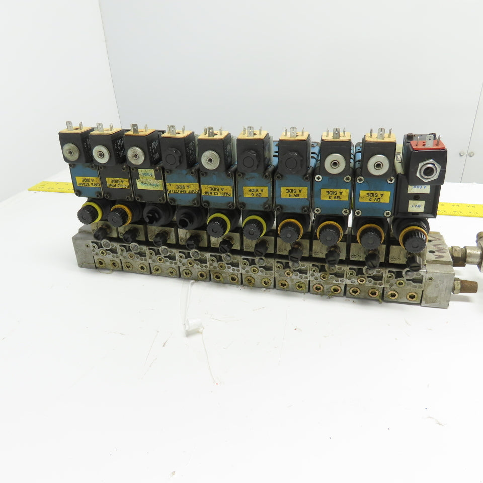 Rexroth Pneumatic 10-Valve Manifold Assy (3)GS10061-2440 (4)GS10061-3640 Compare