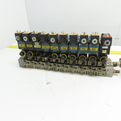 Rexroth Pneumatic 10-Valve Manifold Assy (3)GS10061-2440 (4)GS10061-3640 Compare