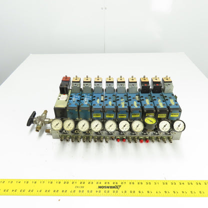 Rexroth Pneumatic 10-Valve Manifold Assy (3)GS10061-2440 (4)GS10061-3640 Compare