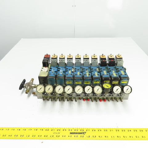 Rexroth Pneumatic 10-Valve Manifold Assy (3)GS10061-2440 (4)GS10061-3640 Compare