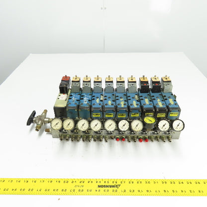 Rexroth Pneumatic 10-Valve Manifold Assy (3)GS10061-2440 (4)GS10061-3640 Compare