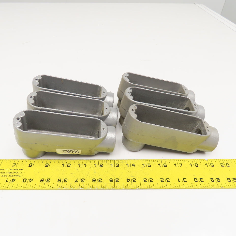 E30640 1" Cast Aluminum LB Conduit Body Lot Of 6 No Covers Or Gaskets