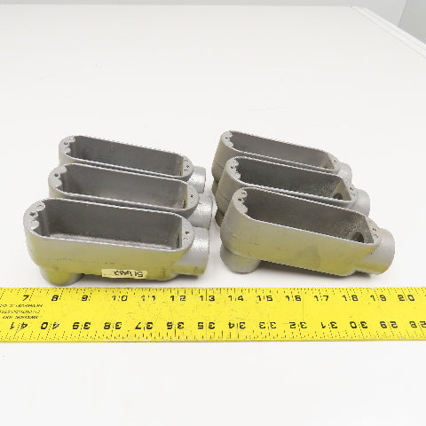E30640 1" Cast Aluminum LB Conduit Body Lot Of 6 No Covers Or Gaskets