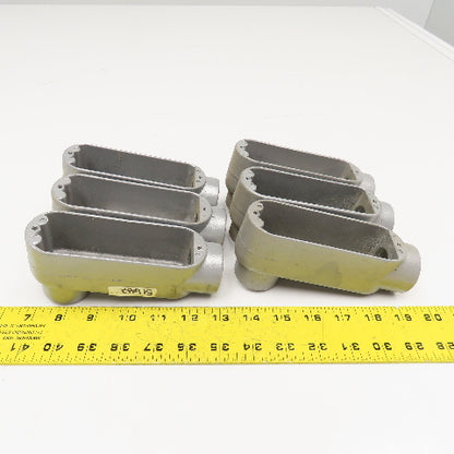E30640 1" Cast Aluminum LB Conduit Body Lot Of 6 No Covers Or Gaskets