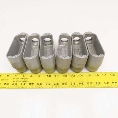 E30640 1" Cast Aluminum LB Conduit Body Lot Of 6 No Covers Or Gaskets