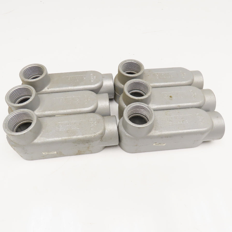 E30640 1" Cast Aluminum LB Conduit Body Lot Of 6 No Covers Or Gaskets