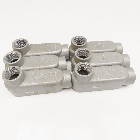 E30640 1" Cast Aluminum LB Conduit Body Lot Of 6 No Covers Or Gaskets