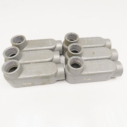 E30640 1" Cast Aluminum LB Conduit Body Lot Of 6 No Covers Or Gaskets