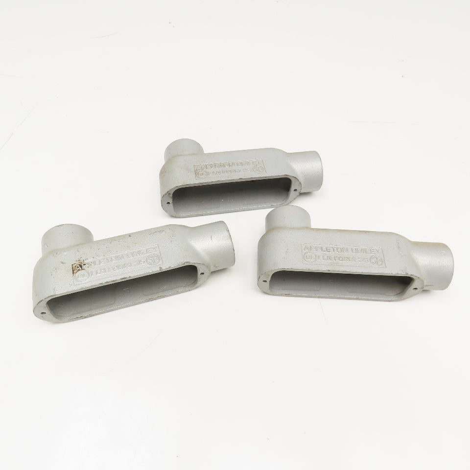 Appleton Form 35 1" Cast Aluminum LB Conduit Body Lot Of 3 No Covers Or Gaskets