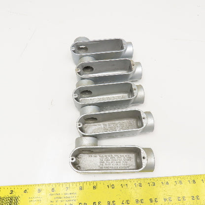 E30640 1" Cast Aluminum LL Conduit Body Lot Of 5 No Covers Or Gaskets