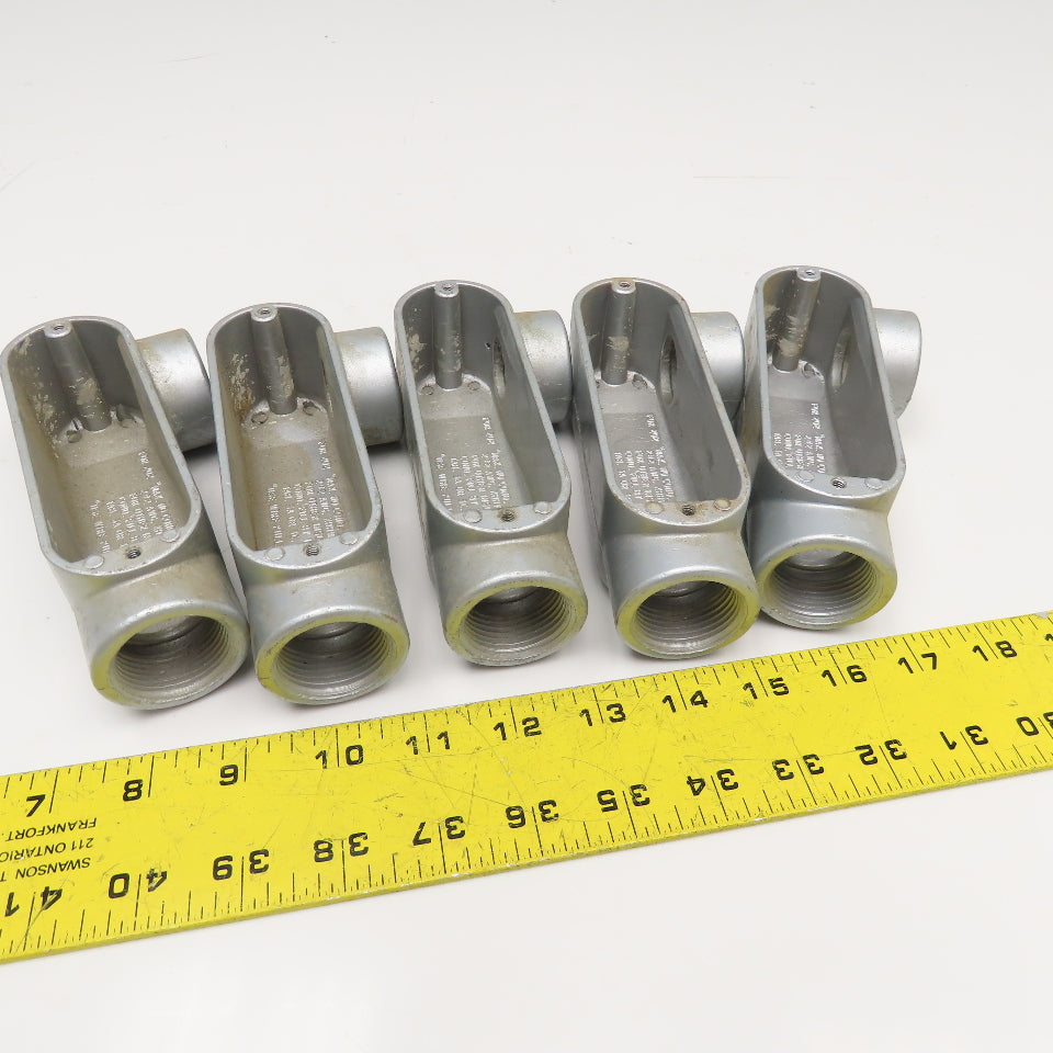 E30640 1" Cast Aluminum LL Conduit Body Lot Of 5 No Covers Or Gaskets