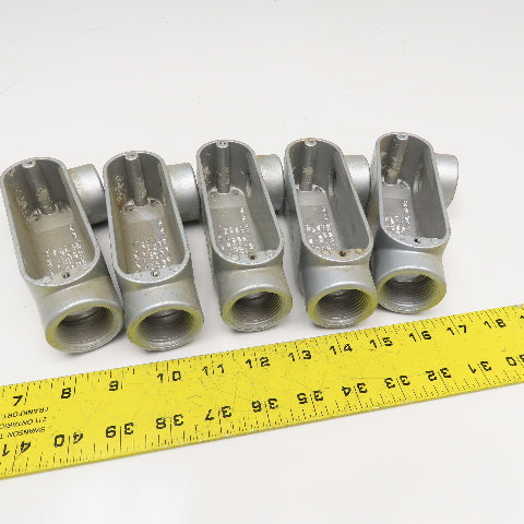 E30640 1" Cast Aluminum LL Conduit Body Lot Of 5 No Covers Or Gaskets