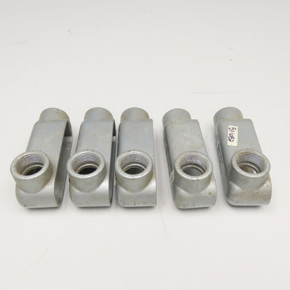 E30640 1" Cast Aluminum LL Conduit Body Lot Of 5 No Covers Or Gaskets