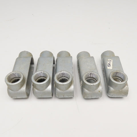 E30640 1" Cast Aluminum LL Conduit Body Lot Of 5 No Covers Or Gaskets