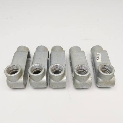 E30640 1" Cast Aluminum LL Conduit Body Lot Of 5 No Covers Or Gaskets