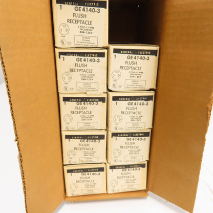 General Electric GE4140-3 Flush Receptacle 2-Pole 3-Wire 12V 50A Lot Of 10