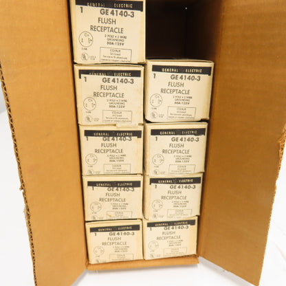 General Electric GE4140-3 Flush Receptacle 2-Pole 3-Wire 12V 50A Lot Of 10