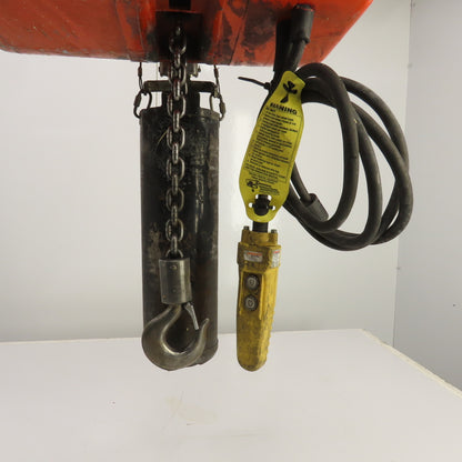 CM Model J 1/2 Ton 1000LB Electric Chain Hoist 15' Lift 32FPM 115V SINGLE PHASE
