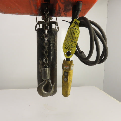 CM Model J 1/2 Ton 1000LB Electric Chain Hoist 15' Lift 32FPM 115V SINGLE PHASE