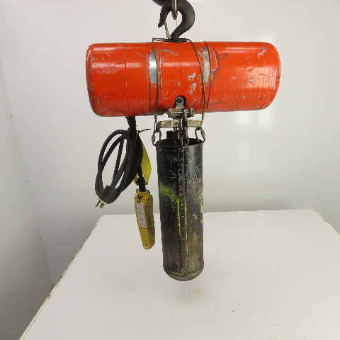 CM Model J 1/2 Ton 1000LB Electric Chain Hoist 15' Lift 32FPM 115V SINGLE PHASE