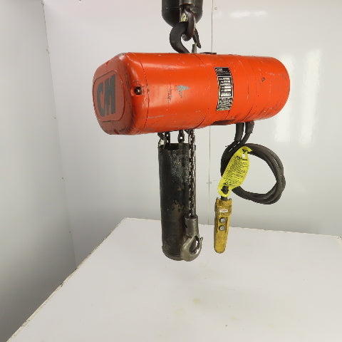 CM Model J 1/2 Ton 1000LB Electric Chain Hoist 15' Lift 32FPM 115V SINGLE PHASE