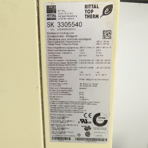 Rittal SK 3305540 Electrical Enclosure Air Conditioner 460V 3PH (Parts/Repair)