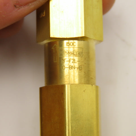 Parker 2F-F2L-10-BN-B Brass 1/8" NPT Inline Brass Filter Valve 10 Micron