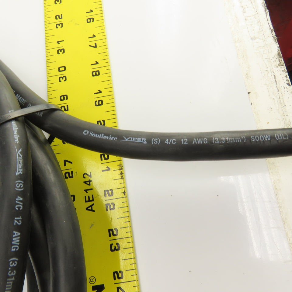 Southwire Viper 4-Conductor 12AWG 600V Portable Flexible Power Cord 22' OAL