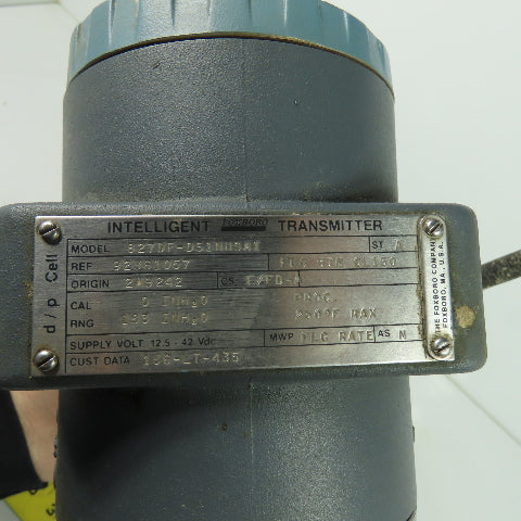 Foxboro 827DF-DS1NHSA1 Pressure Transmitter 12.5-42VDC 183 INH20 ST-A