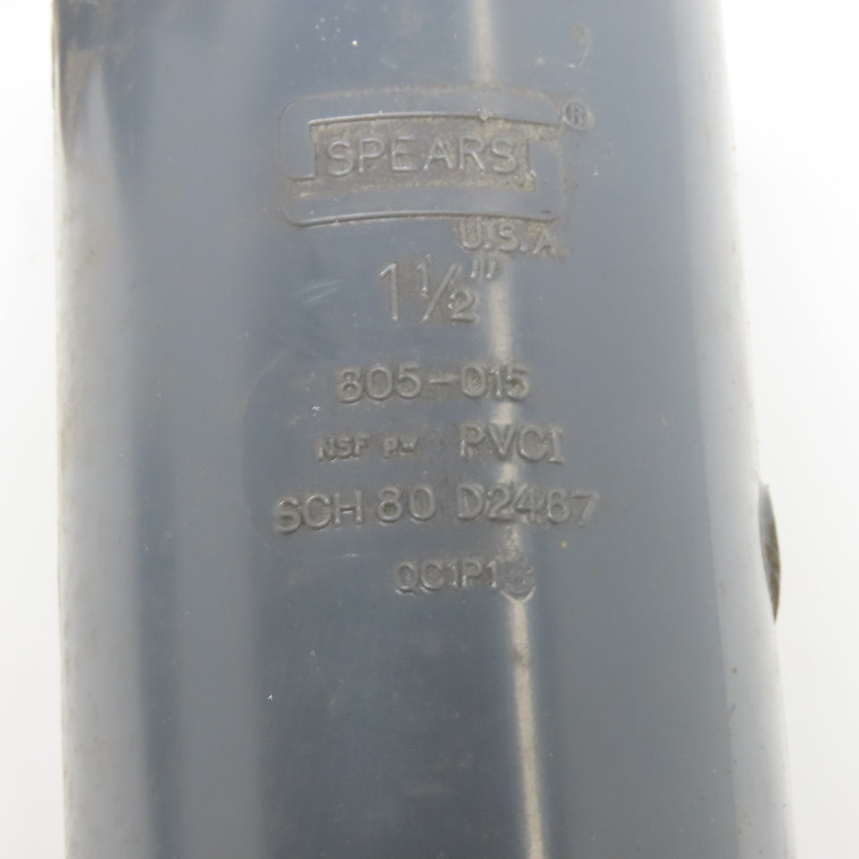Spears 805-15 1-1/2" Threaded Gray PVC Tee Schedule 80 Lot of 6