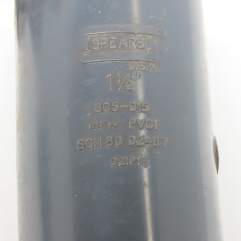 Spears 805-15 1-1/2" Threaded Gray PVC Tee Schedule 80 Lot of 6