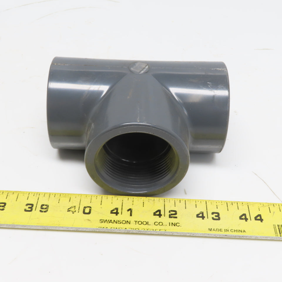 Spears 805-15 1-1/2" Threaded Gray PVC Tee Schedule 80 Lot of 6