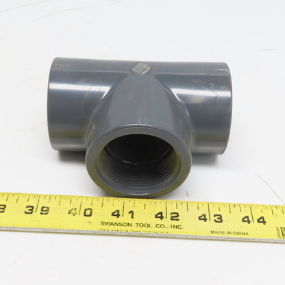 Spears 805-15 1-1/2" Threaded Gray PVC Tee Schedule 80 Lot of 6
