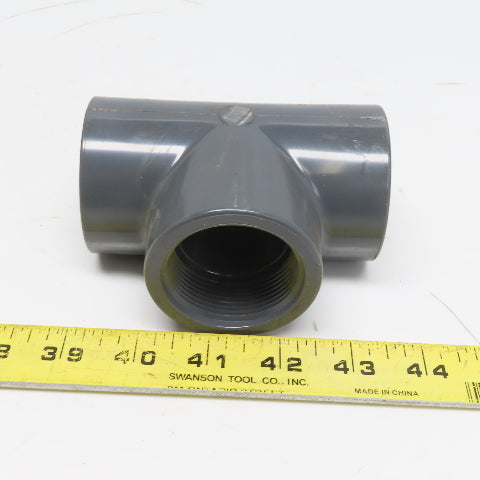 Spears 805-15 1-1/2" Threaded Gray PVC Tee Schedule 80 Lot of 6