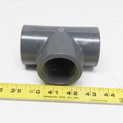 Spears 805-15 1-1/2" Threaded Gray PVC Tee Schedule 80 Lot of 6