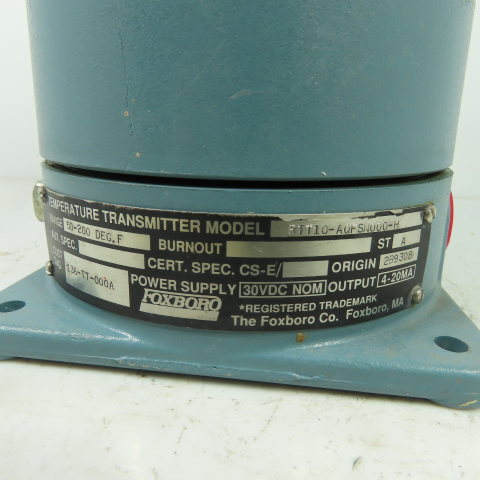 Foxboro RTT10-AQFSN000-H Thermocouple Temperature Transmitter 30VDC 4-20mA ST-A