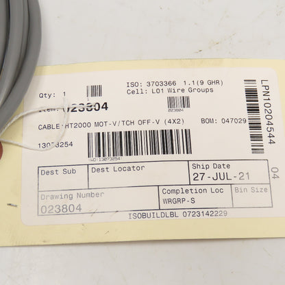 Hypertherm HYP023804 HT2000 MOT-V/TCH OFF-V (4X2) Cable Assembly 10'