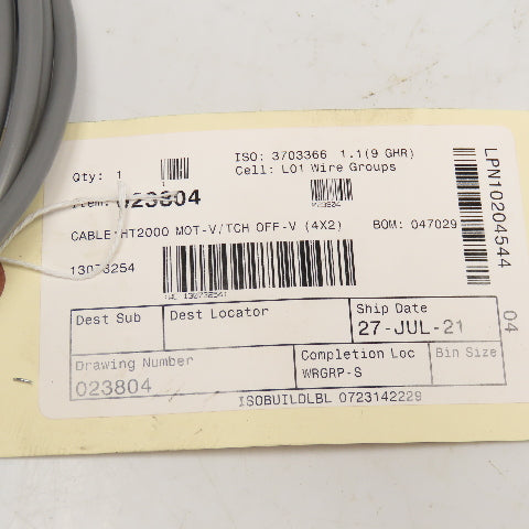 Hypertherm HYP023804 HT2000 MOT-V/TCH OFF-V (4X2) Cable Assembly 10'