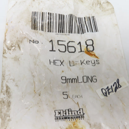 Eklind 15618 Chrome Nickel Alloy Steel Metric Long Arm Hex-L Key 9 mm Lot of 5