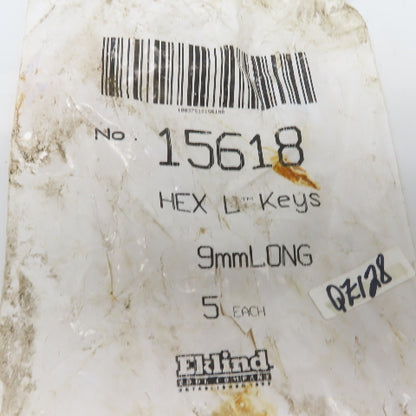Eklind 15618 Chrome Nickel Alloy Steel Metric Long Arm Hex-L Key 9 mm Lot of 5