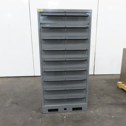 9 Drawer Industrial Small Parts Tool Storage Cabinet 28"x 28"x 60" Painted