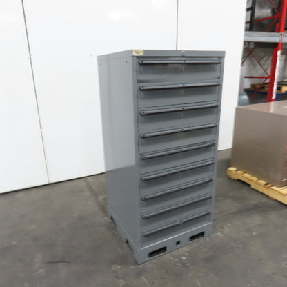 9 Drawer Industrial Small Parts Tool Storage Cabinet 28"x 28"x 60" Painted
