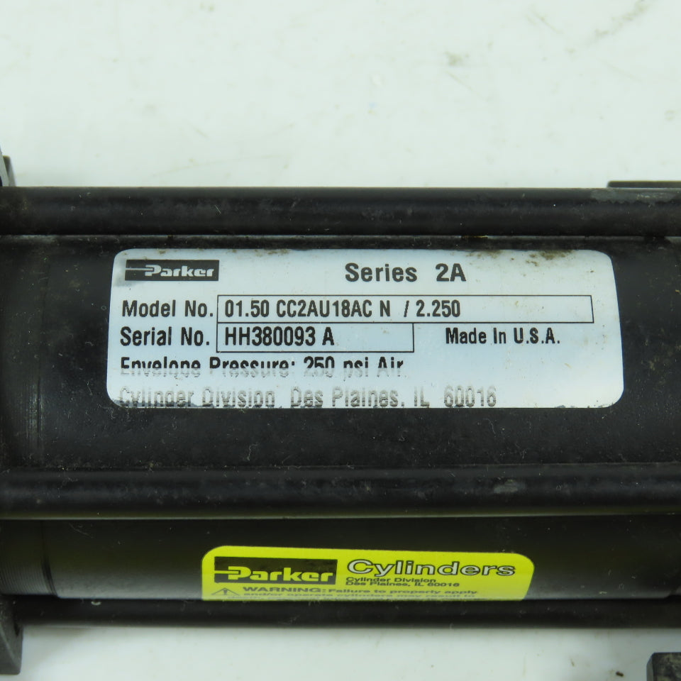 Parker 01.50 CC2AU18AC N/2.250 Double Acting Air Cylinder 2.25" Stroke 1.5" Bore
